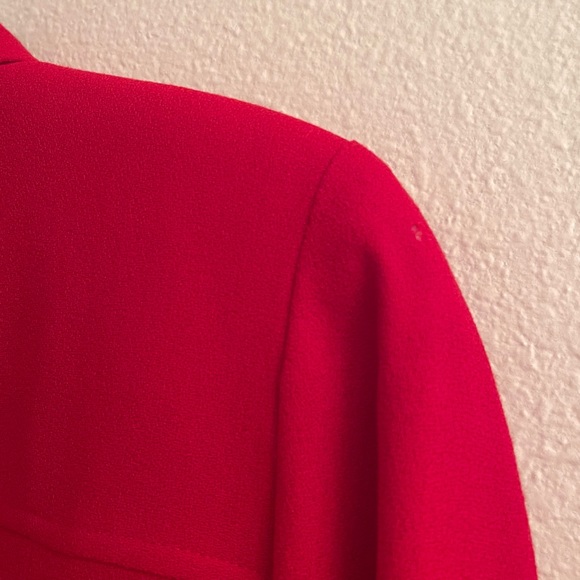 Vintage 1990s Jessica Ash Wool Gabardine Button-Front Cropped Jacket Red - Picture 16 of 16